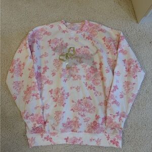 LoveShackFamcy Floral Pink and White Sweatshirt size s